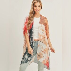 STYLINE | Charlie Vintage American Flag Kimono Cover-Up NWT | OS